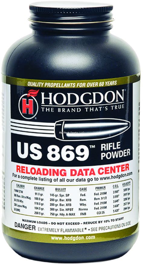 Hodgdon Us869 Smokeless Rifle Powder 8 Lb Sfrc