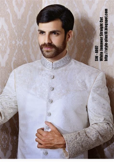 Amir Adnan White Jamawar Wedding Couture Collection 2015