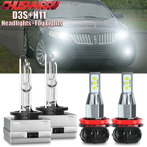 For Lincoln Mks 2009 2016 D3S Hid LED Headlight Hi Lo H11 Led Fog