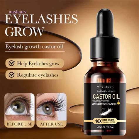 Aasleaty 20ml Castor Oil Eyelash Growth Serum Longer Fuller Eyelash