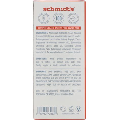 Schmidt'S Natural Deodorant Sensitive Skin Formula Geranium Flower ...