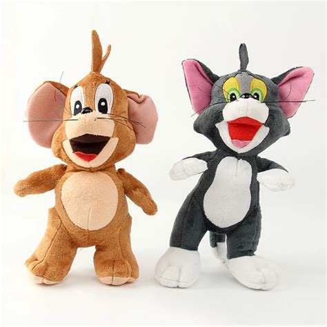 Kids Toys Cartoon Tom and Jerry Plush Toys 25cm Tom Cat & Jerry Mouse Plush Soft Stuffed Animals ...