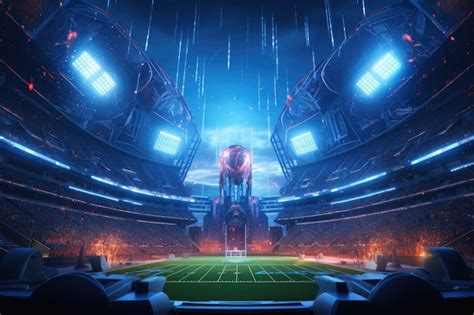 Futuristic football game stadium | AI-generated image