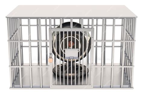 Premium Photo | Webcam inside cage prison cell 3d rendering