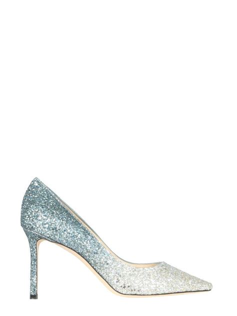 Jimmy Choo Romy Slip On Glitter Pumps In White Lyst