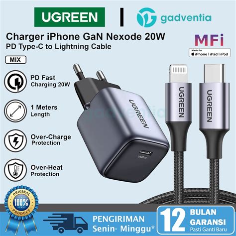 Jual Ugreen Kepala Adaptor Charger Mfi Untuk Iphone Type