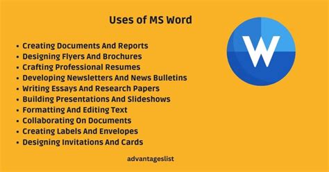 10 Uses Of Ms Word And How To Use Ms Word Online And On Mobile Advantageslist