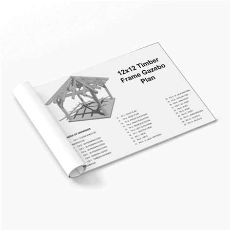 X Timber Frame Gazebo Plan Printed Set Timber Frame Hq