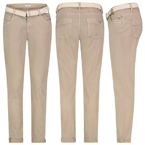 Stitch And Soul Chinos Damen Chino Hose Stoffhose Inklgürtel