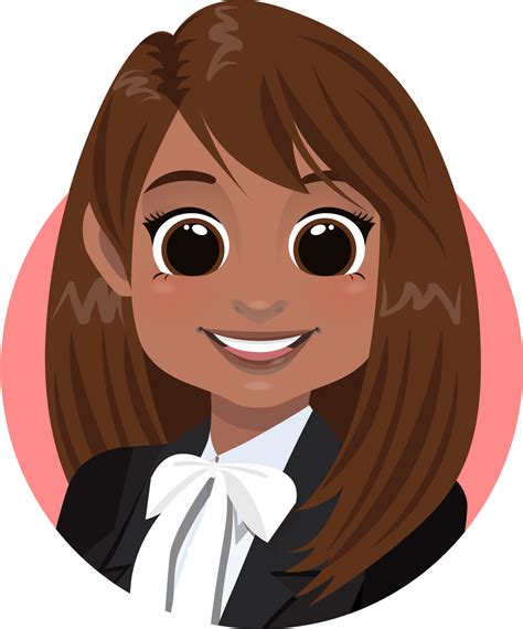 Smile American African Businesswoman Avatar Brown Hair Woman Face