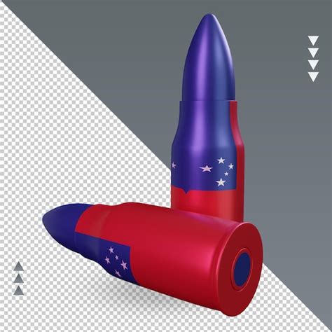 Premium PSD 3d Bullet Samoa Flag Rendering Left View