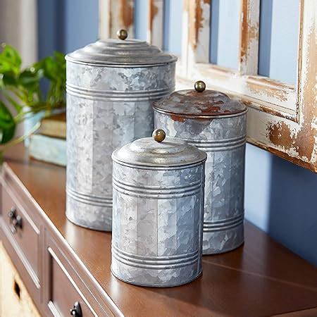 Amazon Deco Metal Decorative Jars With Lids Set Of