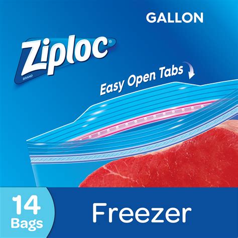 Ziplock Brand Freezer Bags Gallon Size 14ct Protects Against Freezer Burn