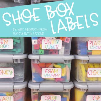 Shoe Box Labels by Succulent in Second | Teachers Pay Teachers