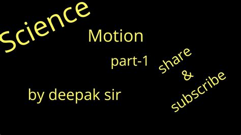 Motion Distance And Displacement Chapter 8 Part 1 9th Class Mp Board Cbse 2020 Youtube