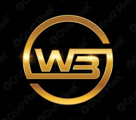 Oro Monograma Logotipo Letras Iniciales Wb Vector De Stock 6032527