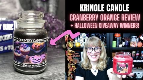 KRINGLE CANDLE Christmas Cranberry Orange Candle Review GIVEAWAY