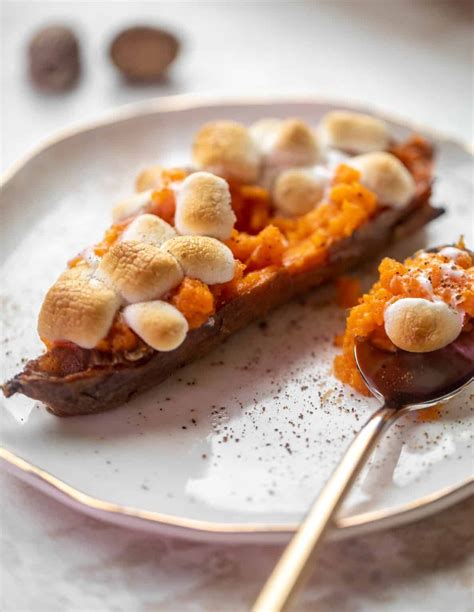 Twice Baked Sweet Potatoes With Maple And Marshmallow