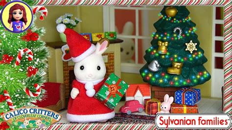 Sylvanian Families Calico Critters Christmas Set Unboxing Setup Play