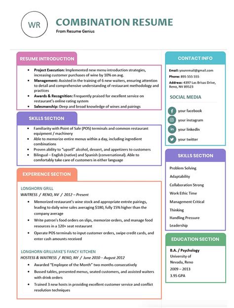 Combination Resume Free Template Examples Resume Template Word