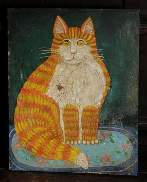 Cattitude Primitive Painting Primitive Folk Art Folk Art Painting