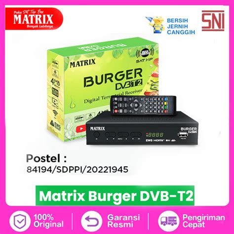 Set Top Box Dvbt2 Matrix Burger Hijau Lazada Indonesia