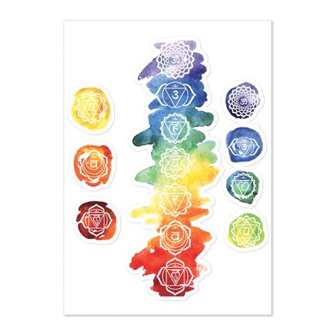 7 Chakra Sticker Sheet Chakra Symbol Stickers Muladhara Ajna Sahasrara