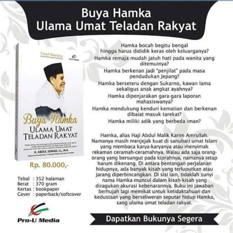 Jual Original Buku Buya Hamka Ulama Umat Teladan Rakyat Shopee Indonesia