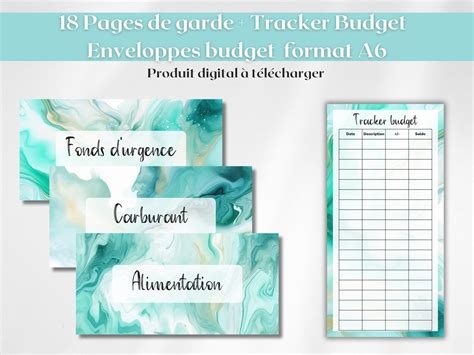 Pages De Garde Enveloppes Budget Zip Classeur A Tiquettes