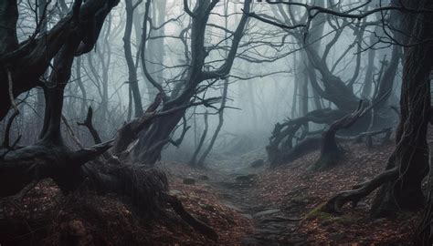 spooky forest dark  mysterious full  horror generated  ai