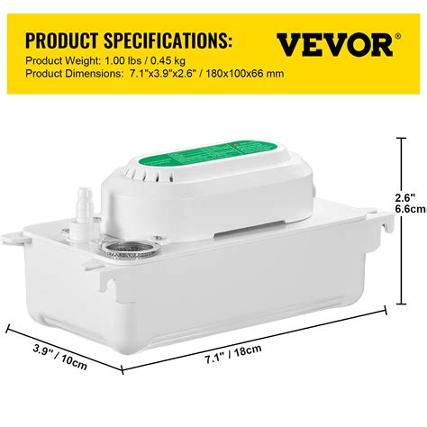 Vevor Condensate Removal Pump 5w Automatic Pump With 15 Gal Tank 2m Lift 110v Vevor Us