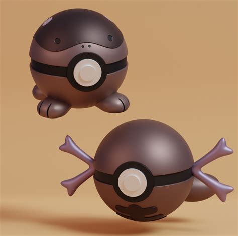 Stl File Pokemon Paldean Wooper Clodsire Pokeball 🐉 ・3d Printer Design