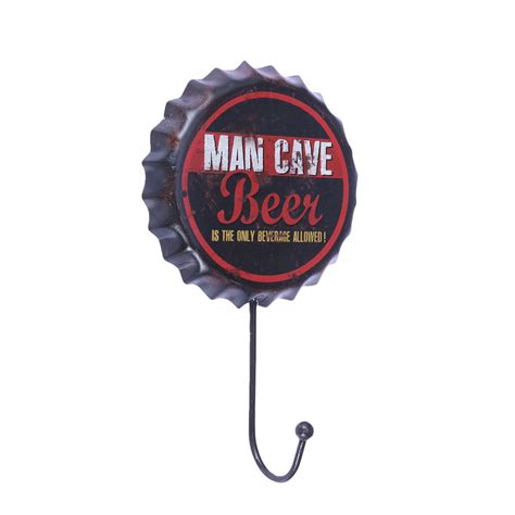 HOMEMAXS Retro Iron Hook Wall Mount Beer Bottle Decorative Hook Bag