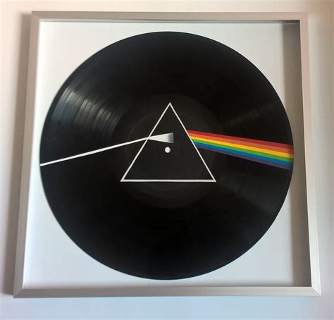 Pink Floyd The Dark Side Of The Moon Peint Sur Vinyle Encadré Et Prêt à