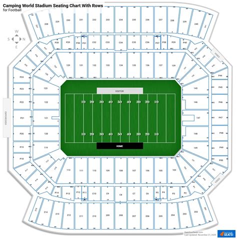 Seating View and Location Details for Section P37 at Camping World Stadium 5