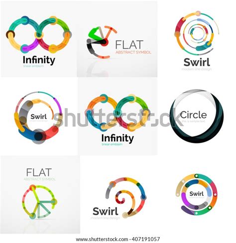 Collection Abstract Circle Logos Minimal Thin Stock Vector (Royalty Free) 407191057 | Shutterstock