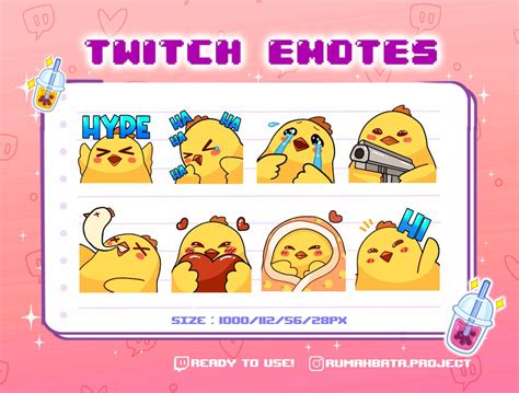 Cute Chicks Emote Cute Streamer Emoji Twitch Emotes Etsy