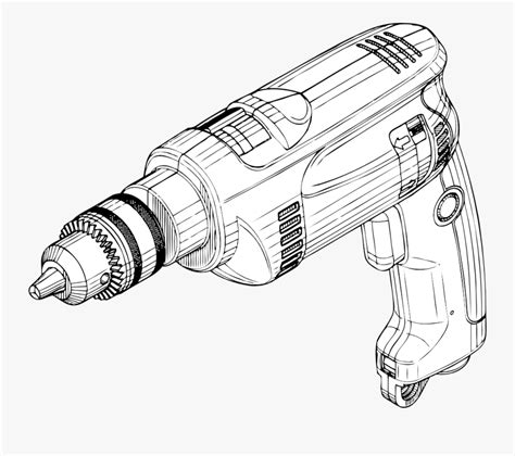 Hand Drill Machine Drawing , Free Transparent Clipart - ClipartKey