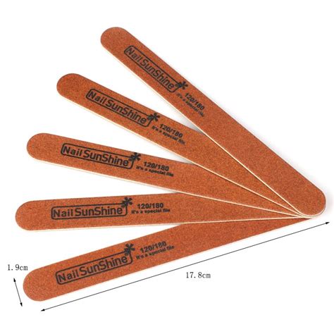 20pcs Lot Professional Wooden Nail Files 120 180 Brown Thick Sandpaper