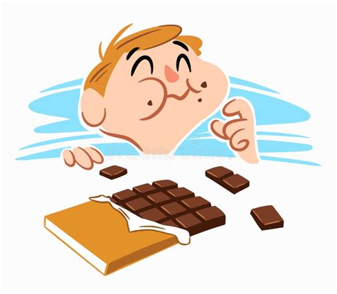 guy eating chocolate funny man cartoon character enjoying eating