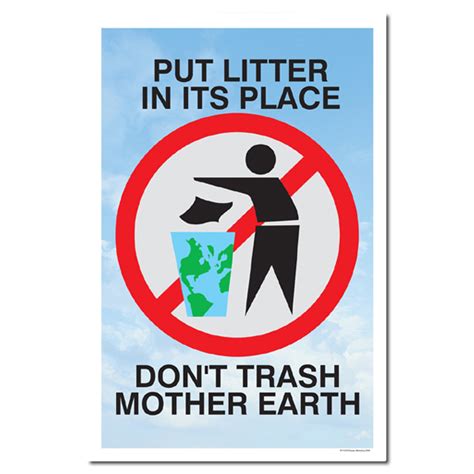 Ai Rp221 Put Litter In Its Place Dont Trash Mother Earth Recycling