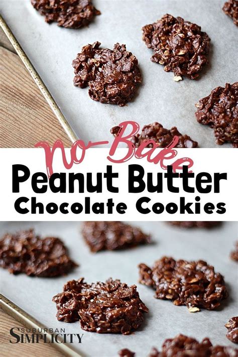 Easy No Bake Chocolate Peanut Butter Cookies Suburban Simplicity