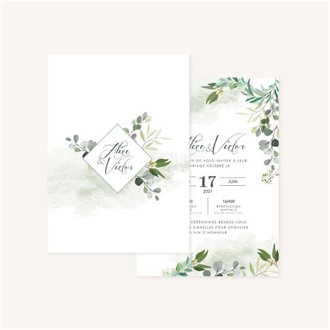 Faire Part Mariage Eucalyptus Le Comptoir Du Bonheur