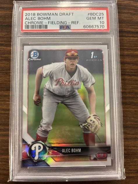 Bowman Chrome Draft Alec Bohm Refractor Bdc Psa Gem Mint Rc