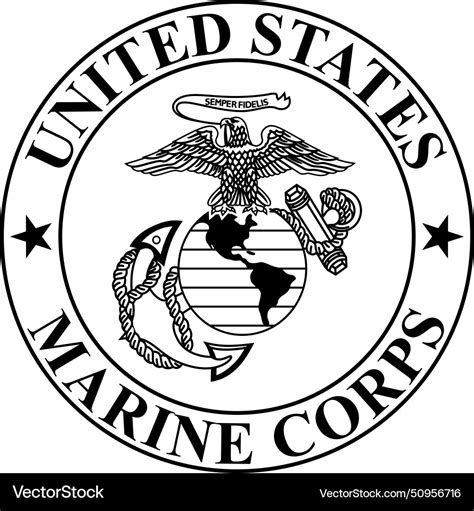 Black Seal Of The United States Marine Corps Vector Image