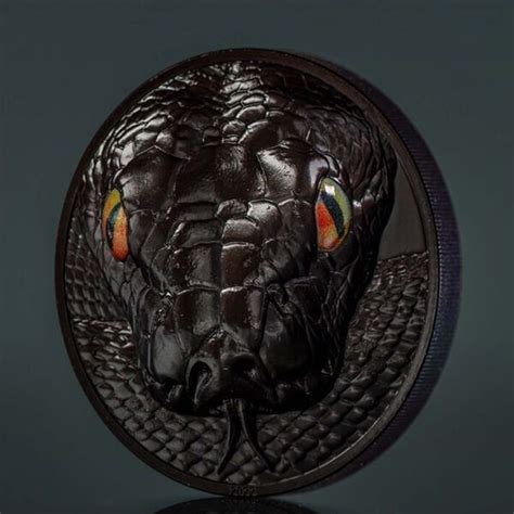 Python Hunters by Night 2 oz Obsidian Black Proof Silver Coin 10$ Palau ...