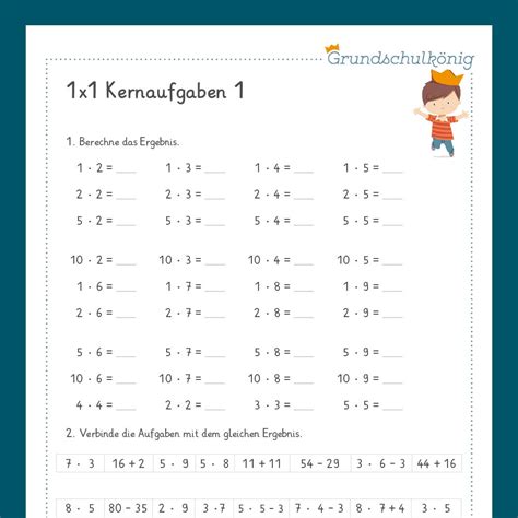 Königspaket Kernaufgaben Im 1x1 Mathe 2 Klasse Grundschulkönig Gmbh