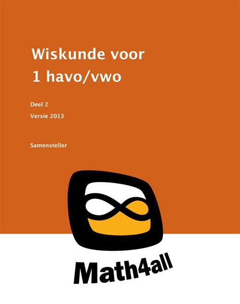 Pdf Wiskundevoor Havo Vwo H O Boeken Stichtingmath All