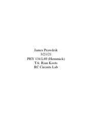 RC Circuits Lab PHY 134 Pdf James Prawdzik 3 21 21 PHY 134 L69