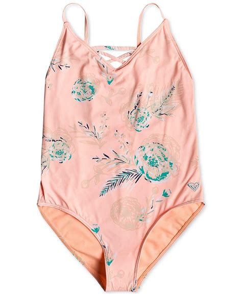 Roxy Big Girls Floral Print Swimsuit Macys